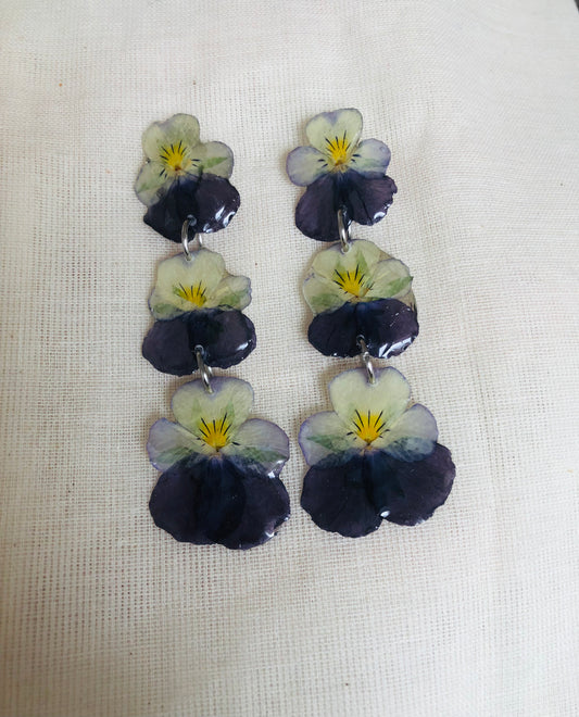 Real flower earrings