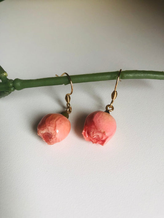 Small rosebud earrings