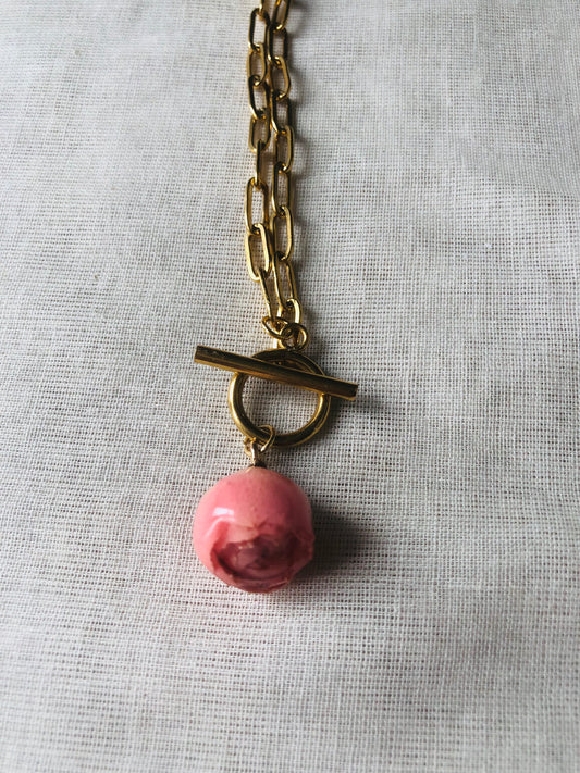 Collier petit bouton de rose