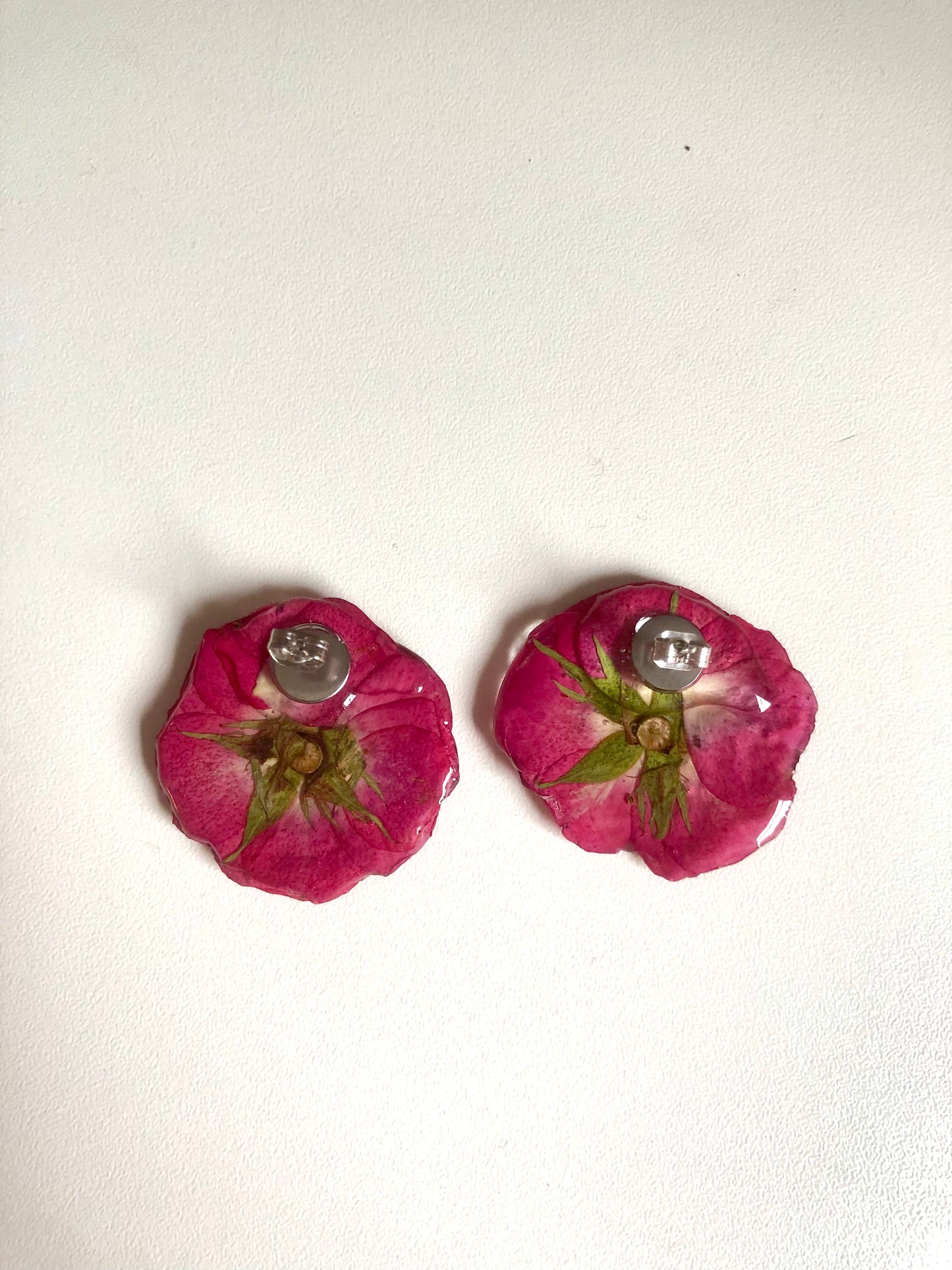 Real rose stud earrings