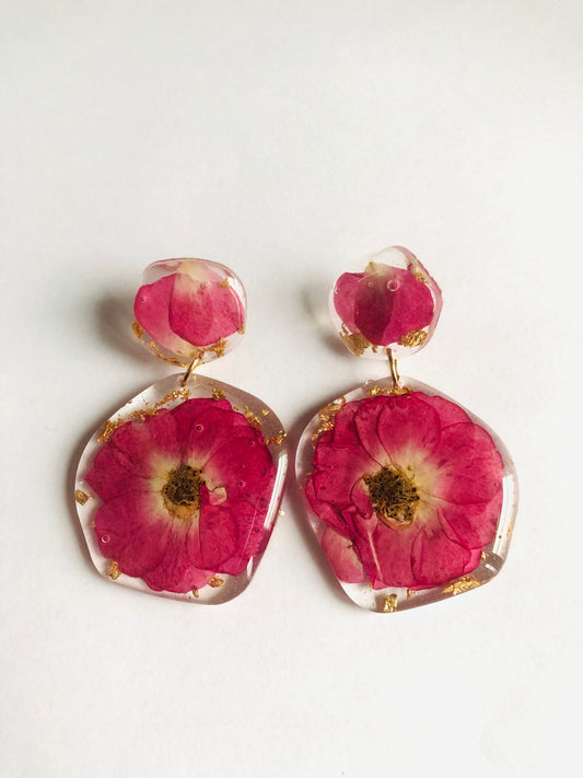 Earrings made with Real flowers