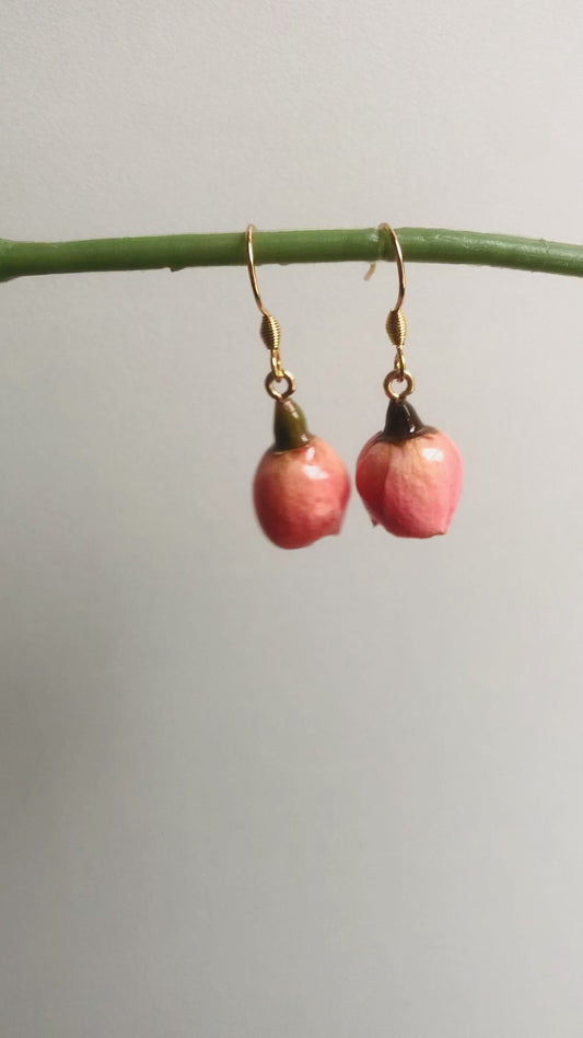Small rosebud earrings
