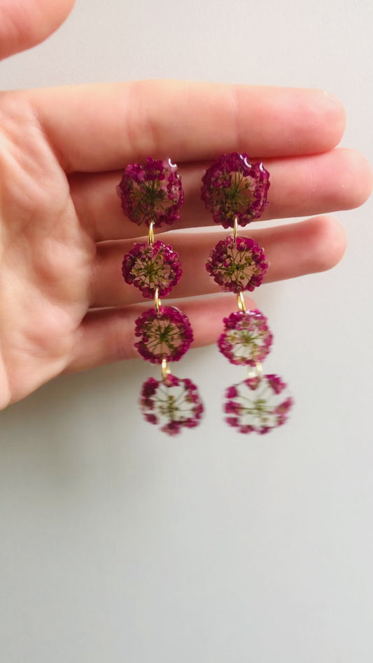 Real flowers earrings